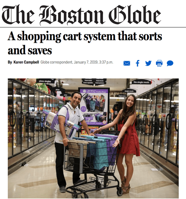 BOSTON GLOBE - A shopping cart system that sorts and saves