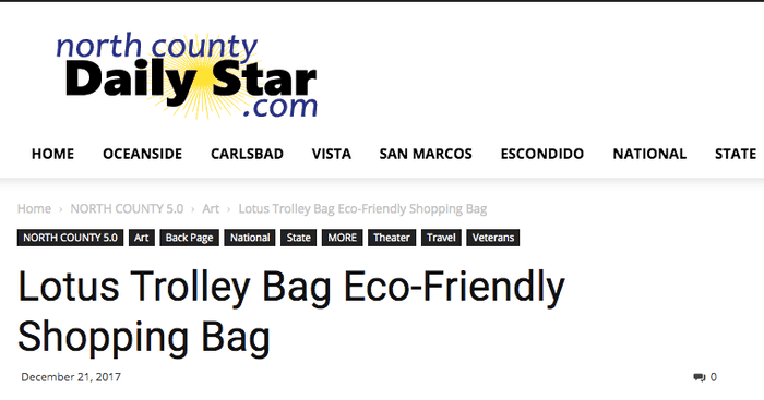 North County Daily Star - Lotus Trolley Bag Eco-Friendly Shopping Bag