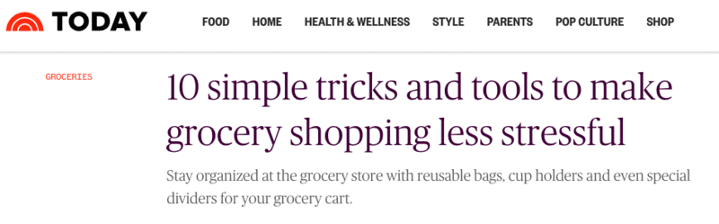 TODAY.COM — 10 Simple Ways to Make Grocery Shopping Less Stressful