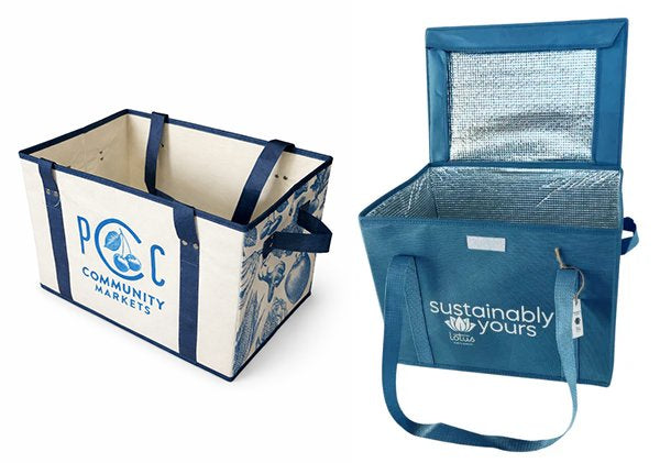 Collapsible structured box tote and insulated crate bag
